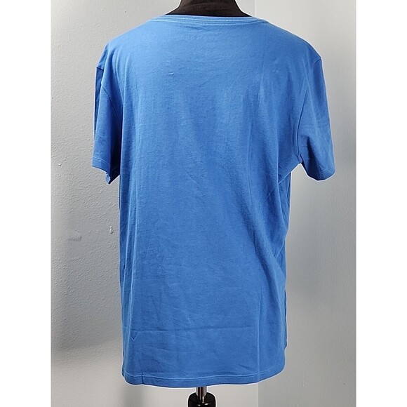 New Life is Good Retro Wave Stripe XLarge Women's Blue SS Crusher Lite Tee - Picture 8 of 14